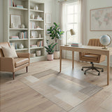 Modern Beige Geometric Block Area Rug