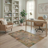 Distressed Vintage Butterfly Patchwork Area Rug