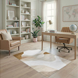 Abstract Area Brown Tan Abstract Wave Area Rug