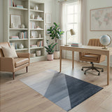 Modern Diagonal Grey Stripe Area Rug