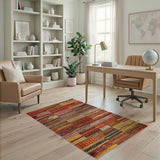 Geometric Modern Vibrant Multi-Color Geometric Patchwork Area Rug
