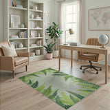 Lush Green Fern Radiance Area Rug