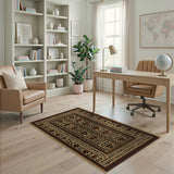 Brown and Tan Brown Tan Heritage Tribal Geometric Rug