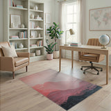 Pink Layered Mountain Abstract Area Rug