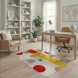Vibrant Abstract Circles Geometric Area Rug
