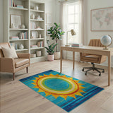 Radiant Sunburst Multi-Color Southwestern Rug