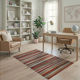 Vibrant Multi-Color Striped Multi-color and Patterns Area Rug