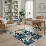Serene Chinese Pagoda Garden Area Rug
