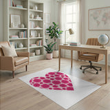 Heart-Shaped Pink Roses Area Rug