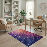 Starry Glitter Galaxy Area Rug