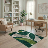 Abstract Area Green Emerald Green Leaf Abstract Area Rug