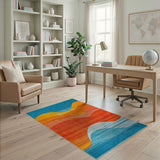 Sunset Wave Multi-Color Coastal Area Rug