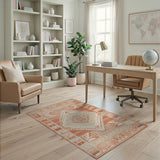 Southwestern Orange Terracotta Diamond Southwestern Area Rug