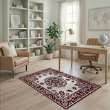 Medallion Red Traditional Persian Medallion Area Rug