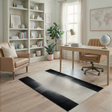 Black and White Geometric Modern Black White Halftone Gradient Area Rug
