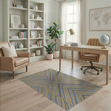Geometric Gold Grey Angular Area Rug