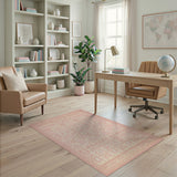 Pink Traditional Persian Ornate Pink Persian Floral Area Rug