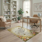 Vintage Floral Butterfly Meadow Rug