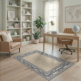 Ornate Beige Leaf Floral Vintage Area Rug