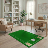 Kids Cartoon Green Baseball Field Kids Area Rug