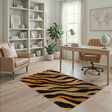 Multi-color and Patterns Bold Orange Tiger Stripe Area Rug