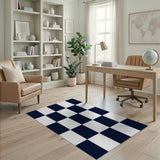 Geometric Modern Classic Black White Checkerboard Area Rug