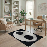 Yin-Yang Balance Black White Area Rug
