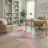 Soft Pink Cloudscape Washable Area Rug