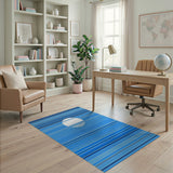 Blue Striped Sun Horizon Area Rug