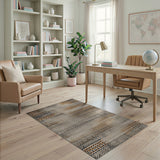 Brown Tan Distressed Abstract Area Rug