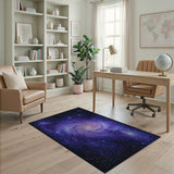 Purple Cosmic Galaxy Spiral Area Rug