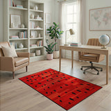 Red Watermelon Slice Red Area Rug