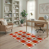 Fall Maple Leaf Plaid Check Area Rug