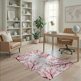 Pink Cherry Blossom Branches Area Rug