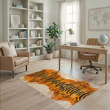 Abstract Area Orange Tiger Stripe Area Rug