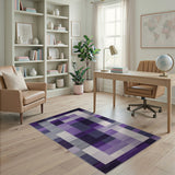 Abstract Geometric Modern Purple Geometric Abstract Area Rug