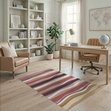 Wavy Layered Pink Red Abstract Area Rug