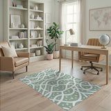 Teal Wavy Abstract Area Rug with Bubbles