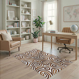Swirling Brown Abstract Area Rug