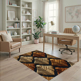 Tan Pyramid Isometric Geometric Area Rug