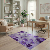 Purple Magnolia Floral Area Rug