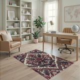 Ornate Pink Rose Baroque Area Rug