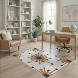 Orange Starburst Southwestern Area Rug