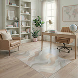 Abstract Area Beige and Neutral Abstract Wave Neutral Area Rug