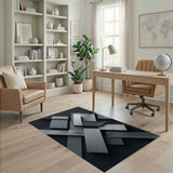 Geometric Modern Modern Geometric Grey Abstract Area Rug