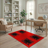 Bold Red Shatter Geometric Area Rug