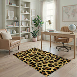 Boho Chic Tan Leopard Print Area Rug