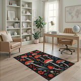 Red Fly Agaric Mushroom Poppy Garden Rug