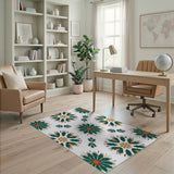 Vibrant Green Tribal Floral Area Rug