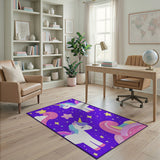 Dreamy Unicorn Stars Kids Area Rug